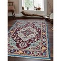 Jensendistributionservices 4 ft. 8 in. x 6 ft. 9 in. Machine Woven Crossweave Polyester Oriental Rectangle Area Rug, Red MI1556994